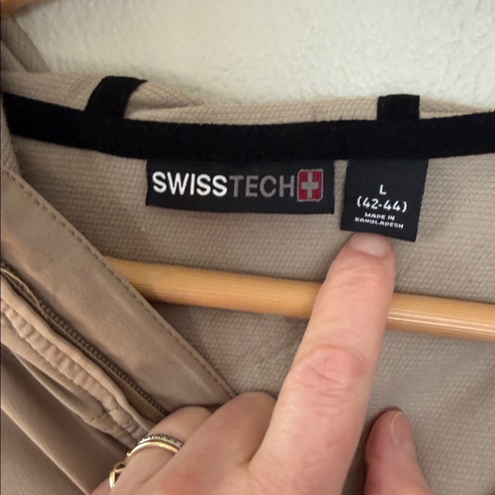 Swiss Tech Tan Hooded Half-Zip Jacket - Picture 2 of 5